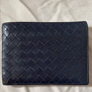 Authentic Bottega Veneta Dark Blue Leather Wallet. Clean.